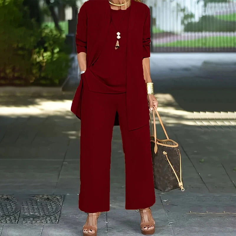 Elegante completo da donna a 3 pezzi dalla vestibilità comoda 🎁 Collana in regalo su ogni ordine