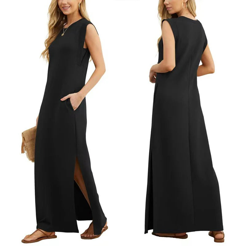 longdress giromanica in cotone leggero