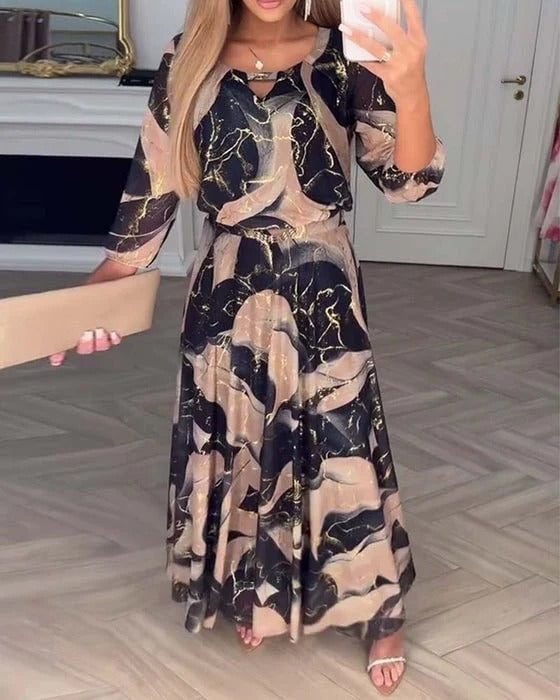 Camille | Abito in chiffon stampato