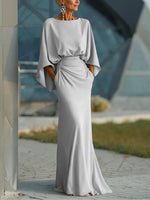 Clara | Abito elegante con scollo a V, schiena scoperta e maniche