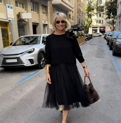 set 2 pezzi gonna e maglia in cotone morbido