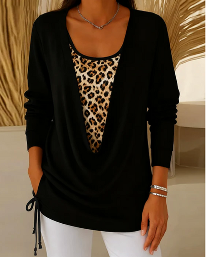 Maglietta Leopard  a due pezzi con lacci e stampa leopardata
