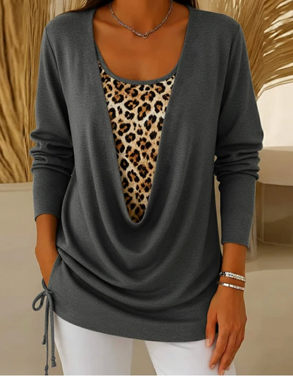 Maglietta Leopard  a due pezzi con lacci e stampa leopardata