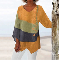 💖Top da donna in lino naturale dal taglio classico