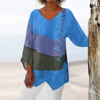 💖Top da donna in lino naturale dal taglio classico
