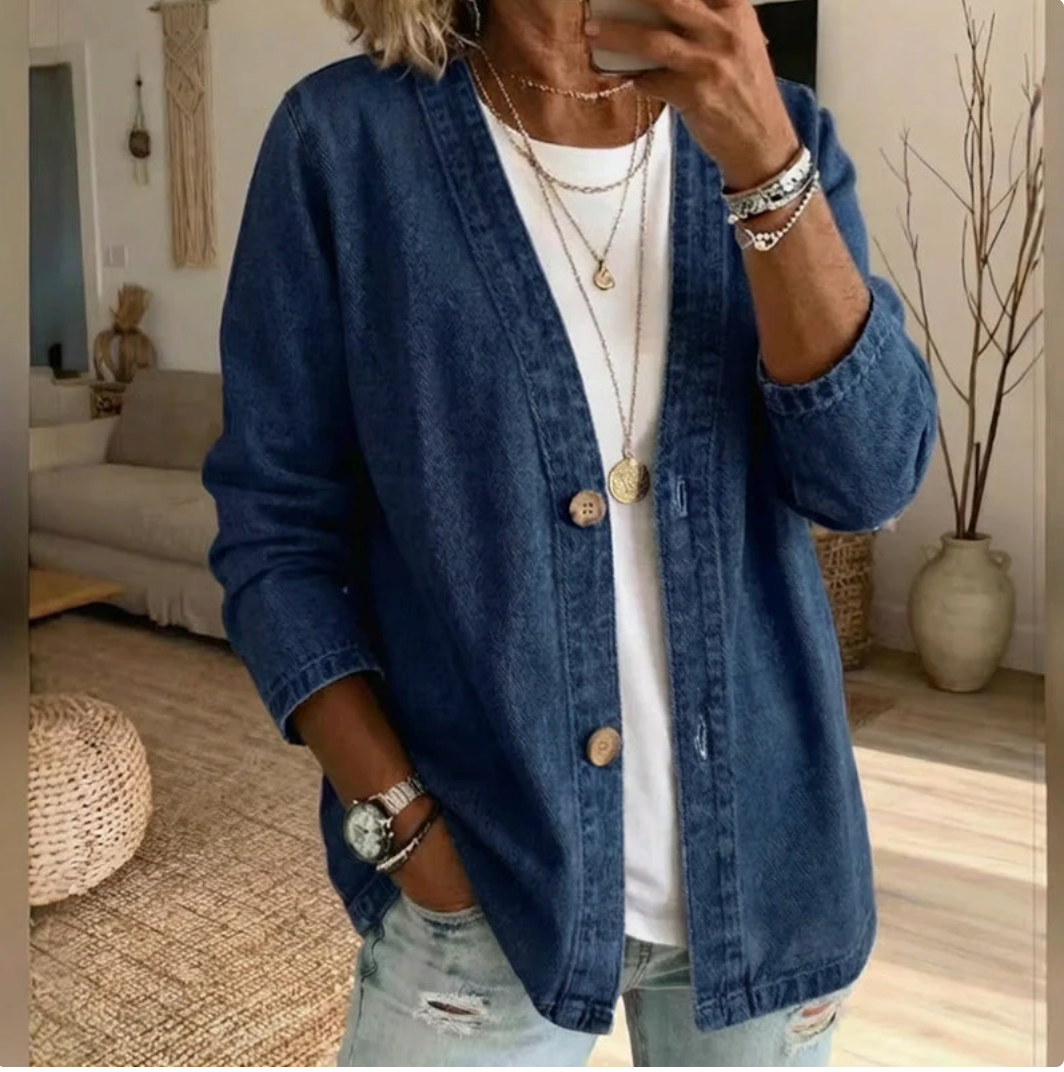 Giacca di jeans elegante da donna con bottoni