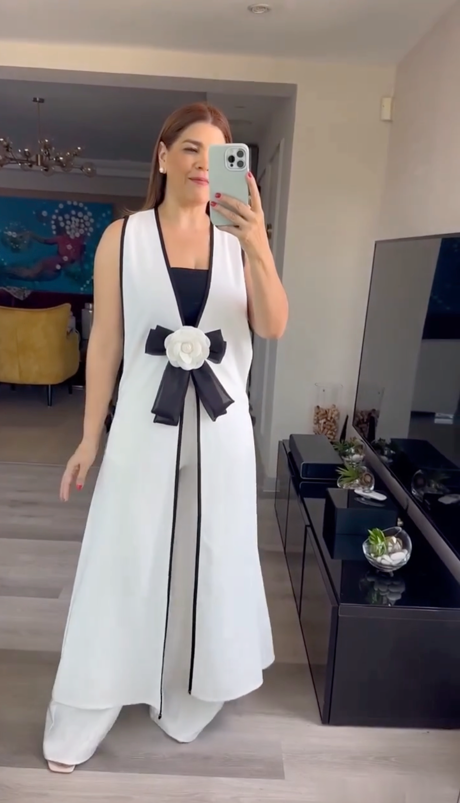 Set Elegante 2 pezzi - top lungo + pantalone largo ed elastico