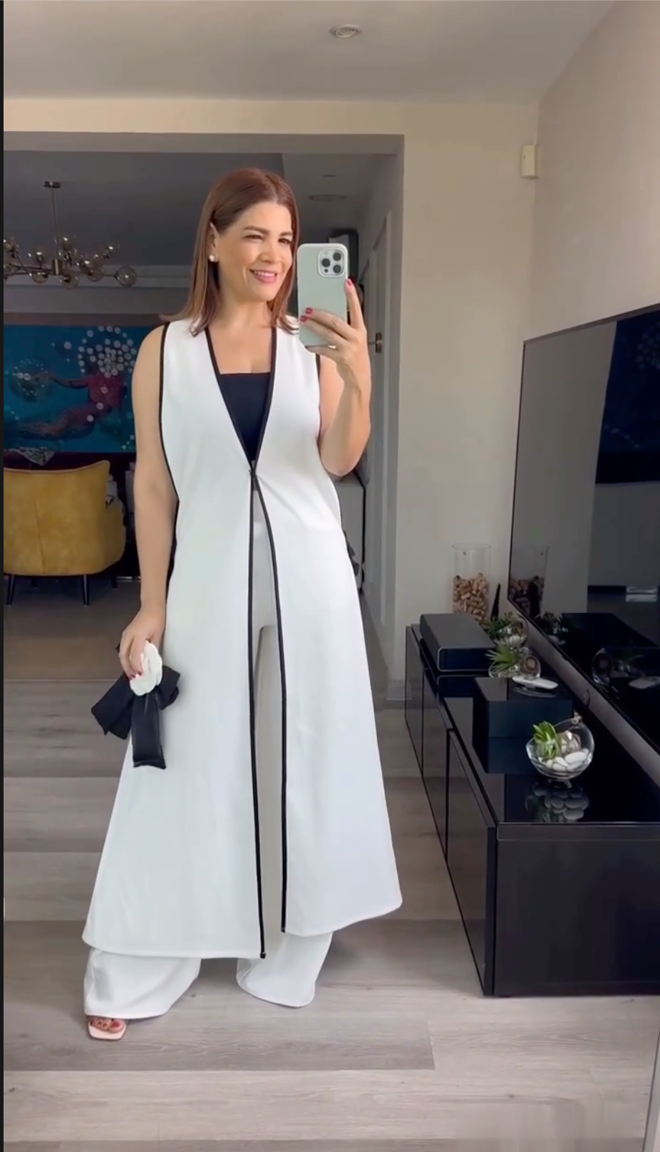 Set Elegante 2 pezzi - top lungo + pantalone largo ed elastico