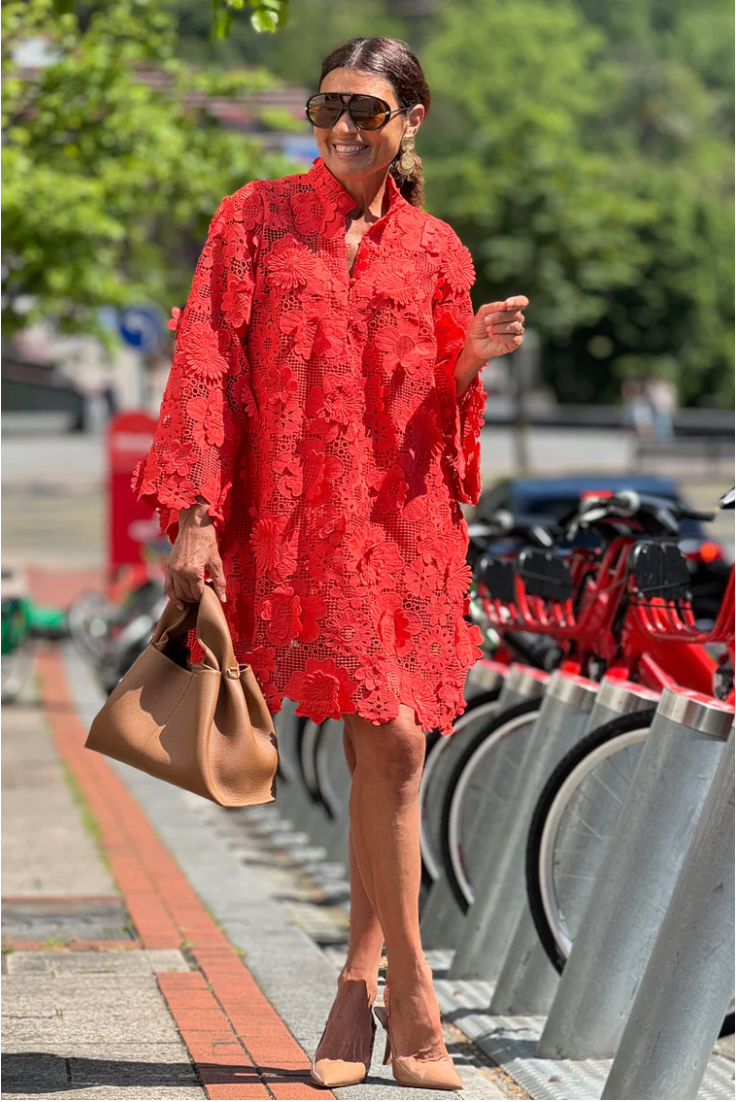 Abito Florence Lace Rosso floreale🌺