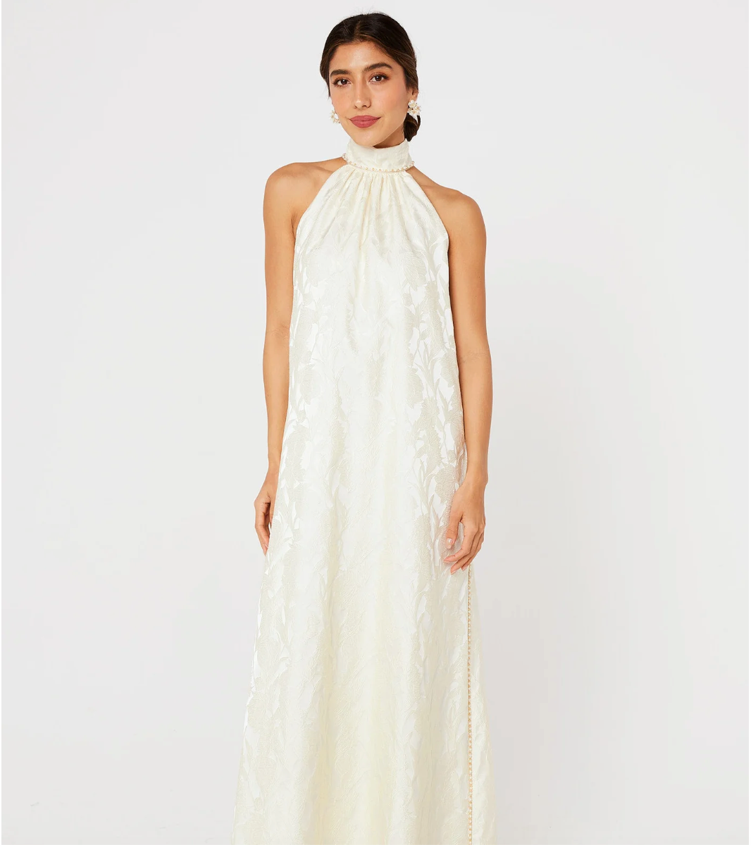Abito Rory in chiffon color foglia di limone