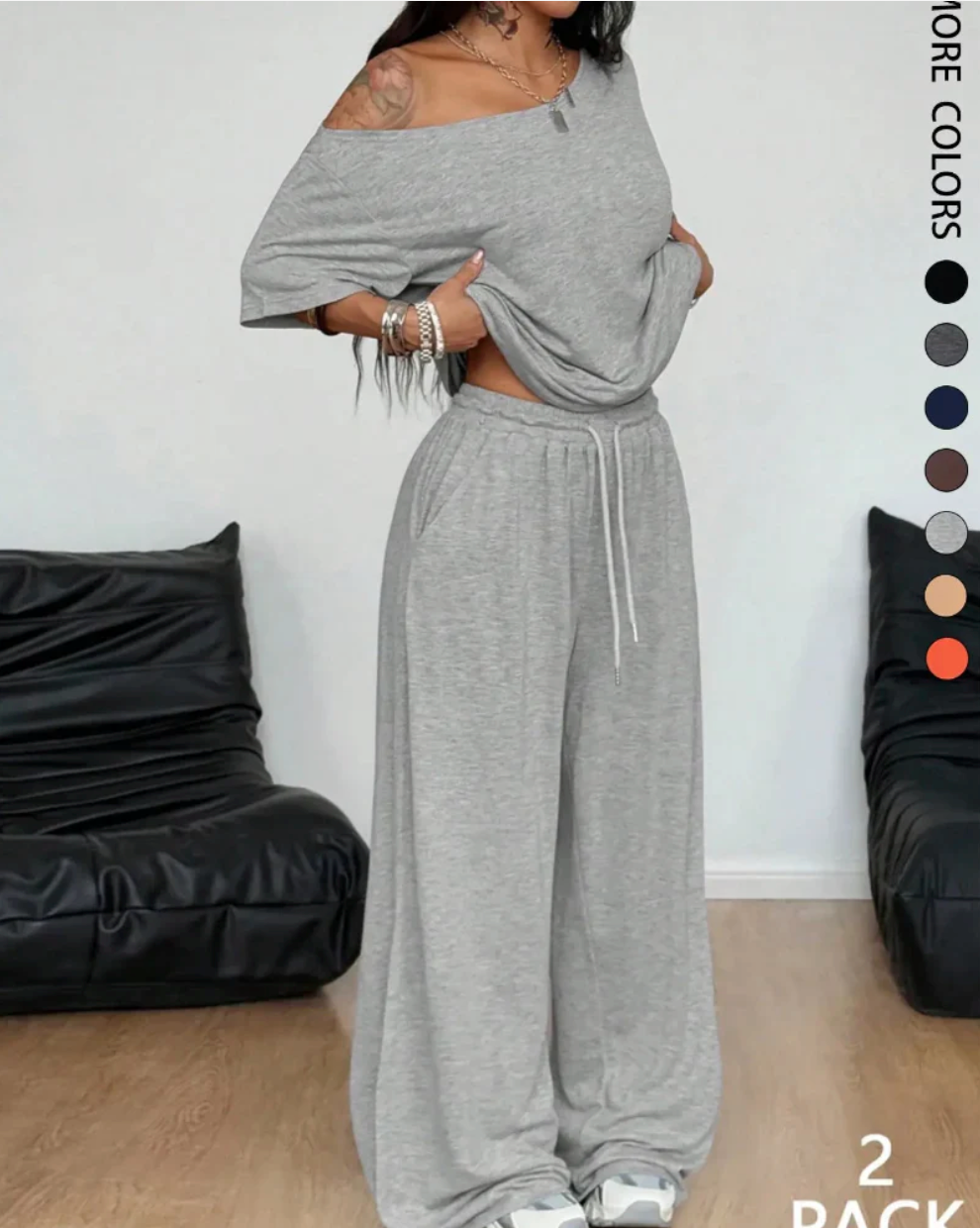 Emilia™️ | Completo composto da camicetta e pantaloni a gamba larga