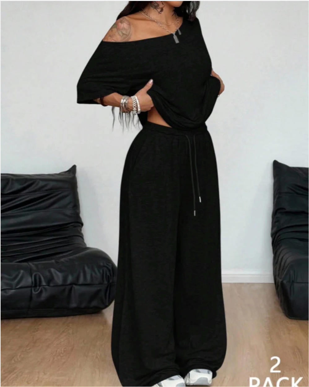 Emilia™️ | Completo composto da camicetta e pantaloni a gamba larga