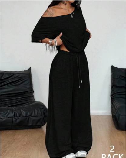 Emilia™️ | Completo composto da camicetta e pantaloni a gamba larga