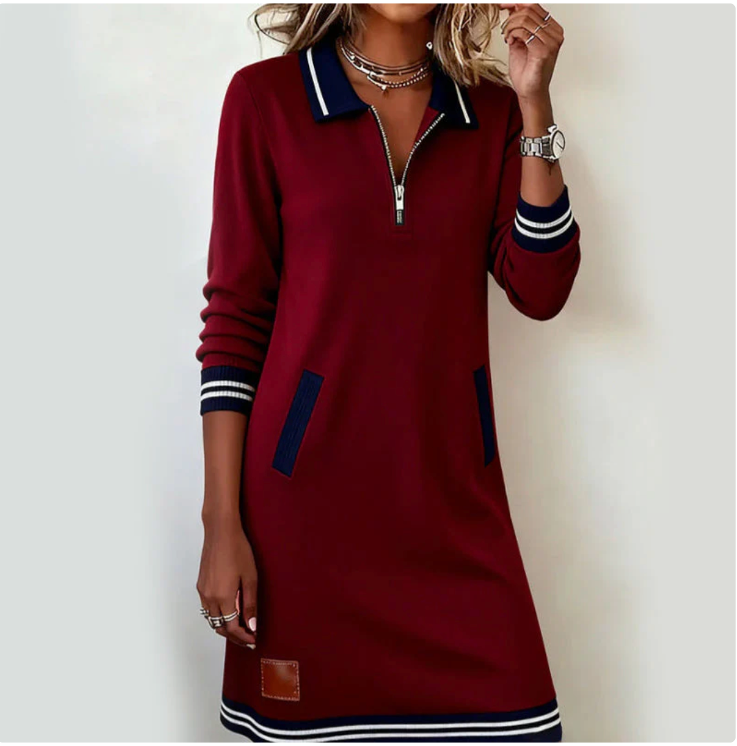 👗Abito da donna con colletto e maniche lunghe