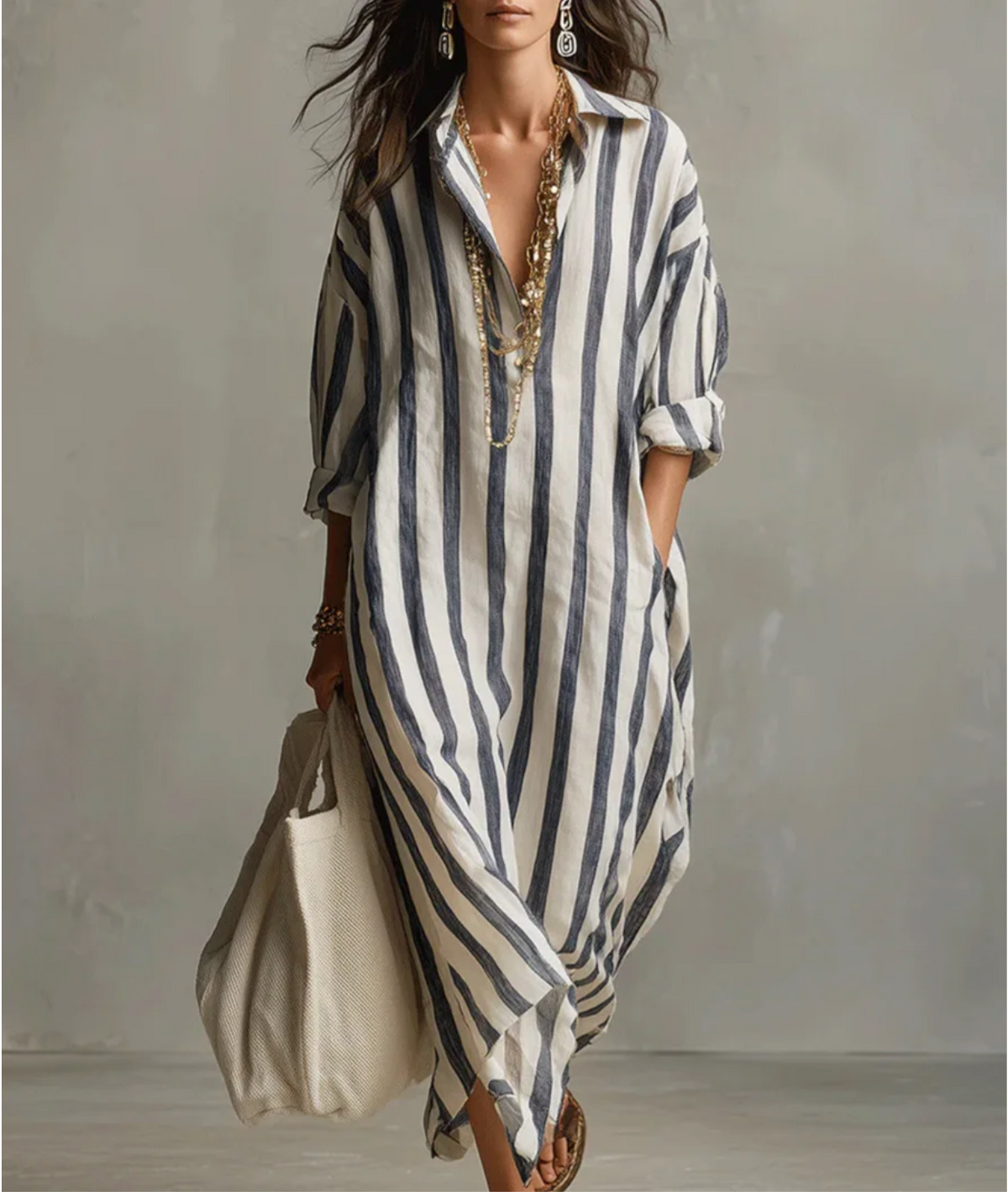 Pepa | Abito a camicia lungo e fresco