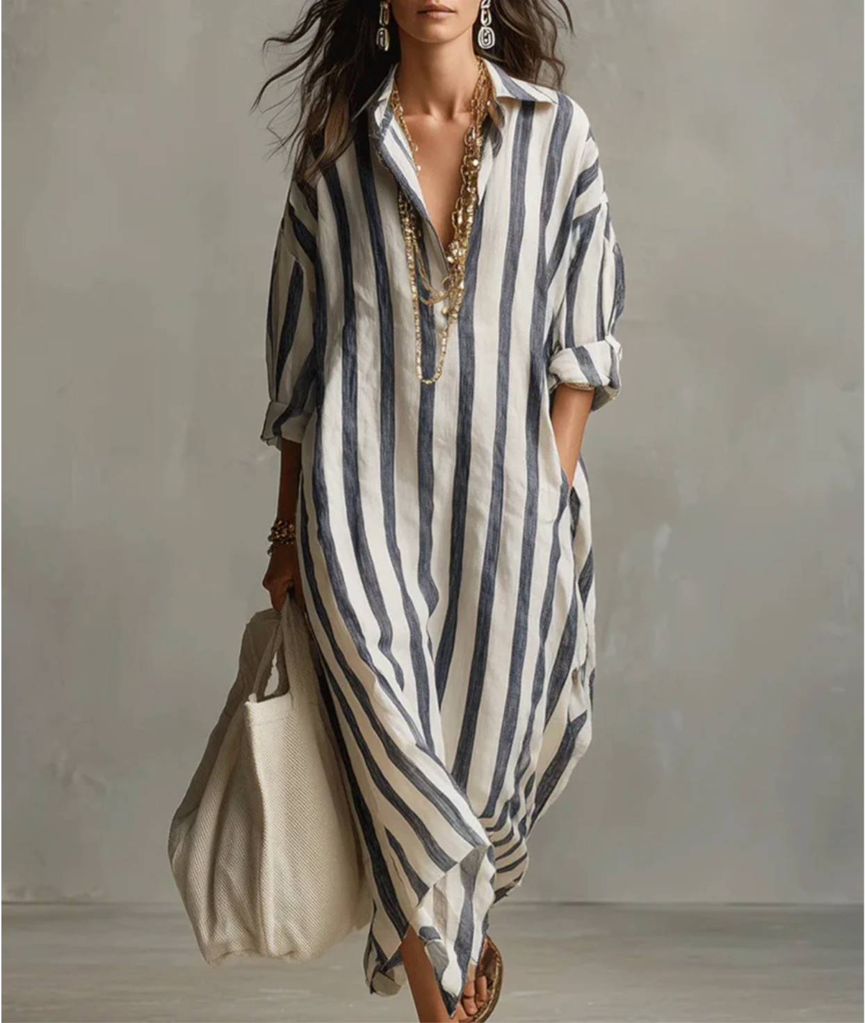 Pepa | Abito a camicia lungo e fresco