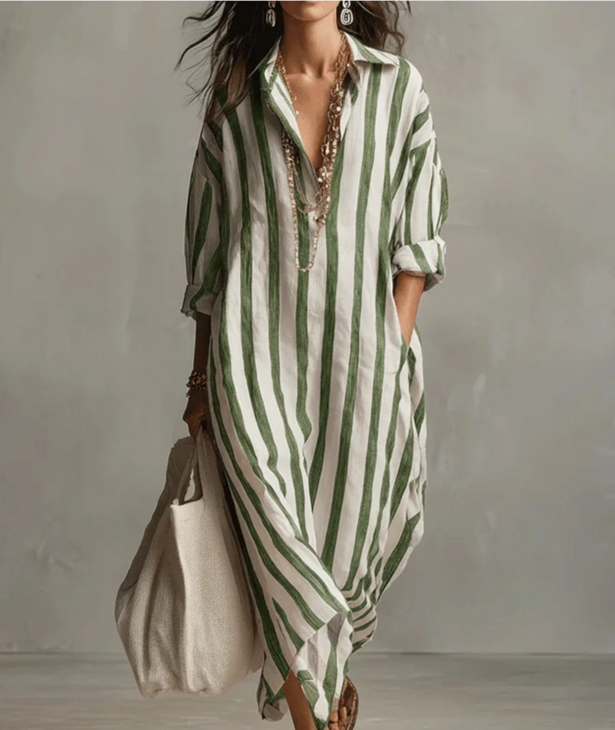 Pepa | Abito a camicia lungo e fresco