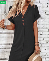 Abito versatile con scollo a V e fibbia -