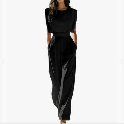 Arianna | Elegante jumpsuit senza maniche con cintura e gamba larga