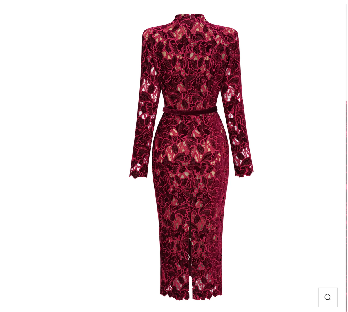 Abito midi rosso con ricami floreali 🌺