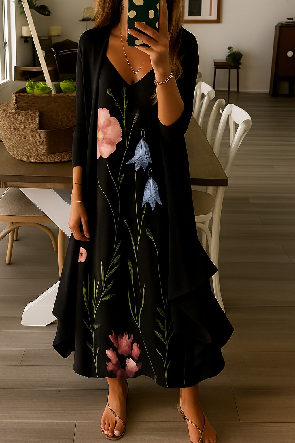Vestito · Ginevra · in viscosa · bohemien elegante, scollo a V, comodo e fresco 💐
