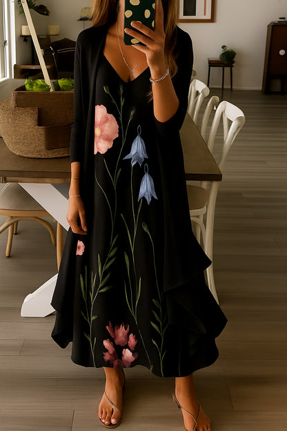 Vestito · Ginevra · in viscosa · bohemien elegante, scollo a V, comodo e fresco 💐