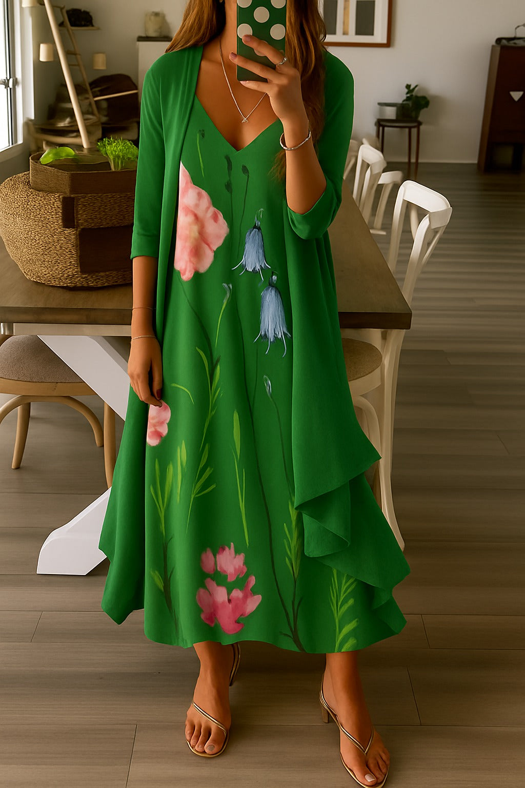 Vestito · Ginevra · in viscosa · bohemien elegante, scollo a V, comodo e fresco 💐