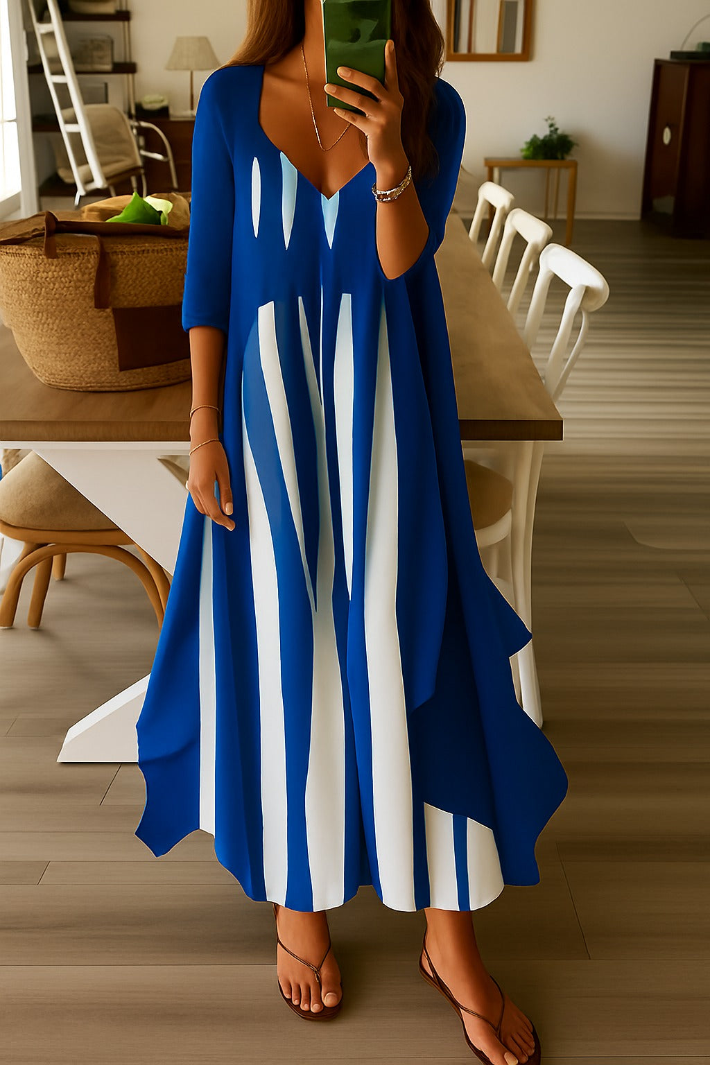 Vestito · Claudia · in viscosa · minimal chic, scollo a V, comodo e fresco