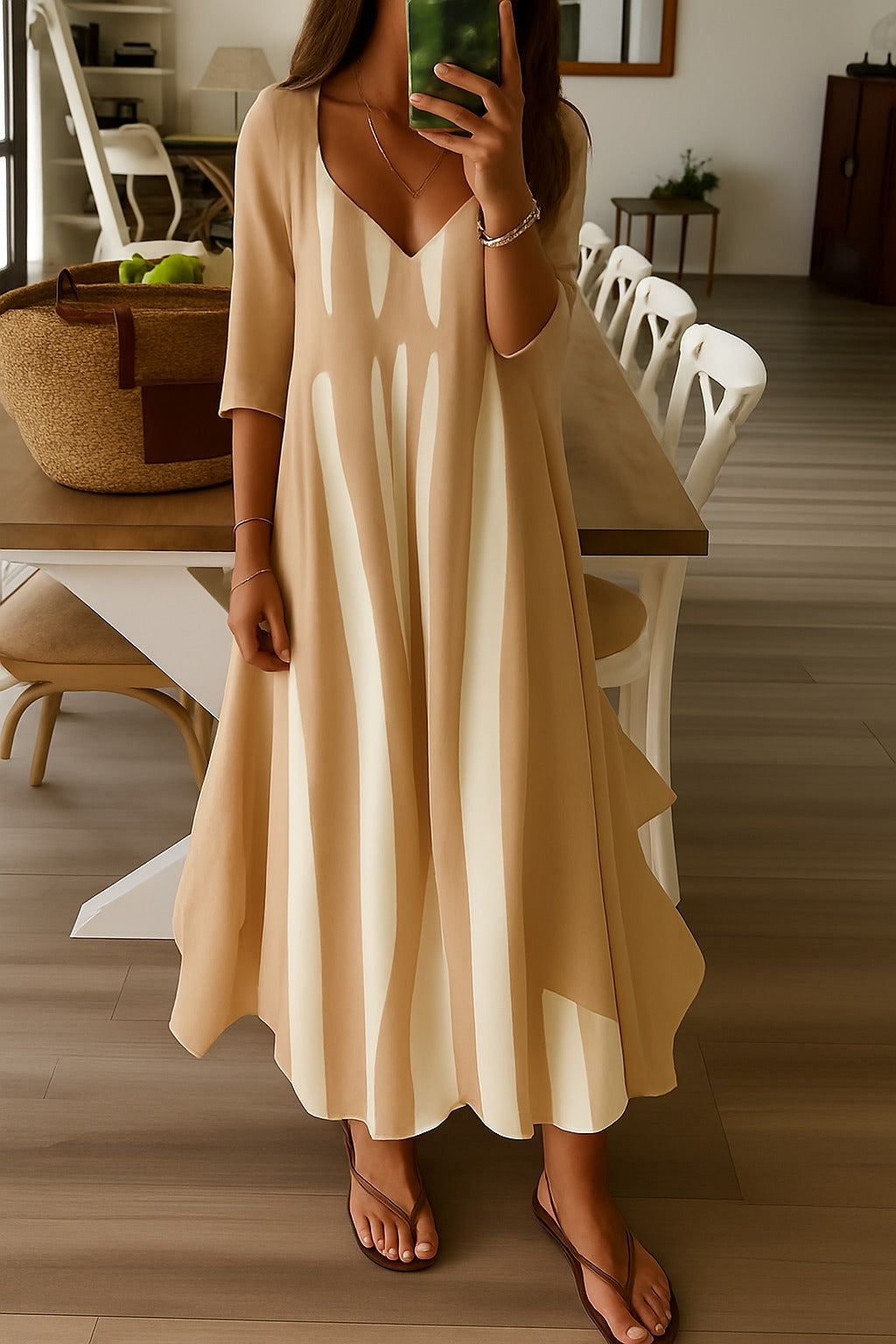 Vestito · Claudia · in viscosa · minimal chic, scollo a V, comodo e fresco