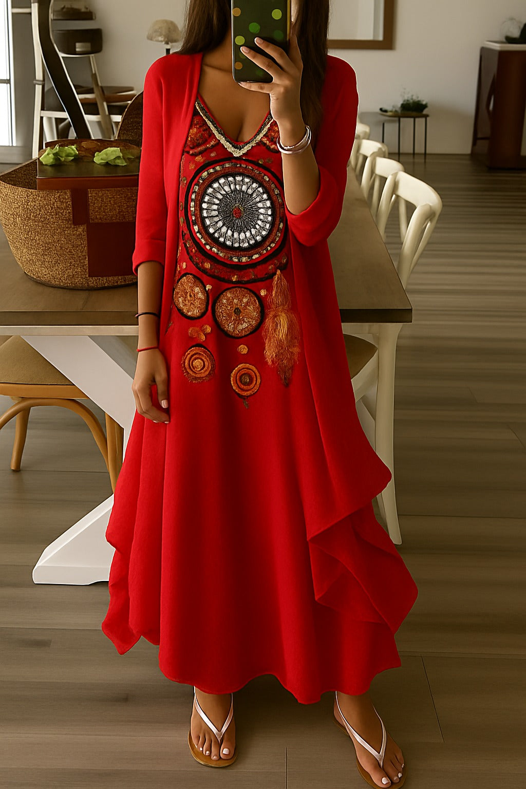 Vestito · Giorgia · in cotone · bohemien elegante, cintura in vita, comodo e fresco 🌸