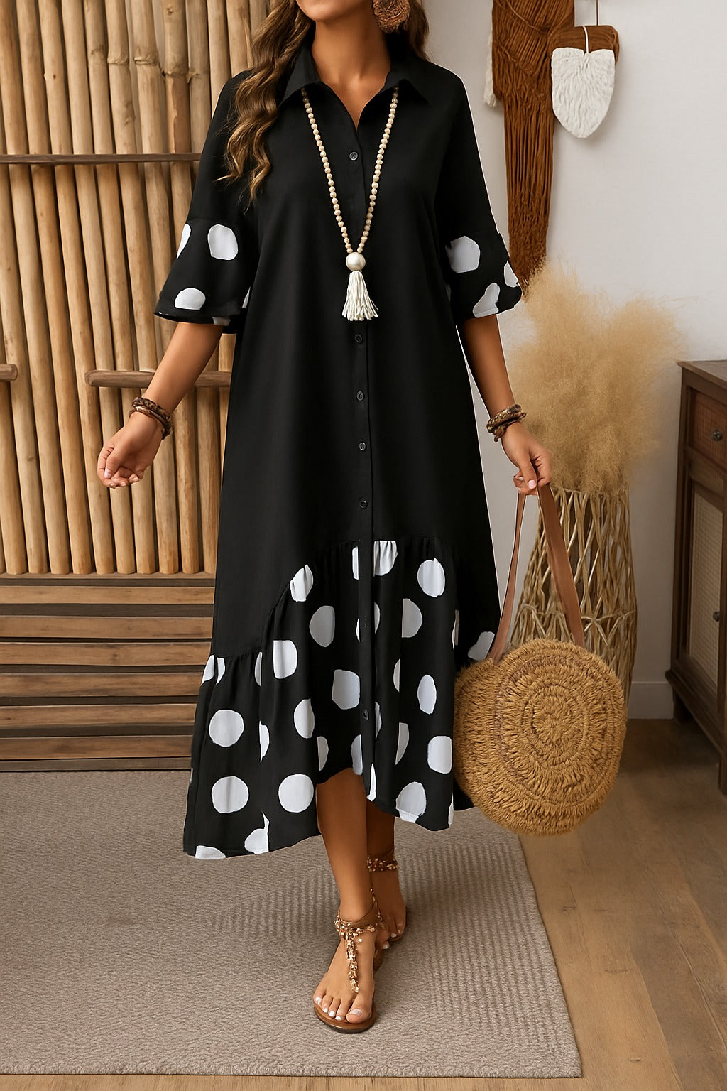 Vestito · Isabella · in viscosa · bohemien elegante, maniche a palloncino, comodo e fresco 🌼