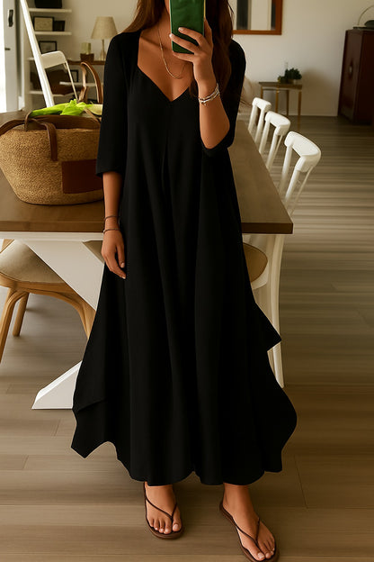 Vestito · Claudia · in viscosa · minimal chic, scollo a V, comodo e fresco
