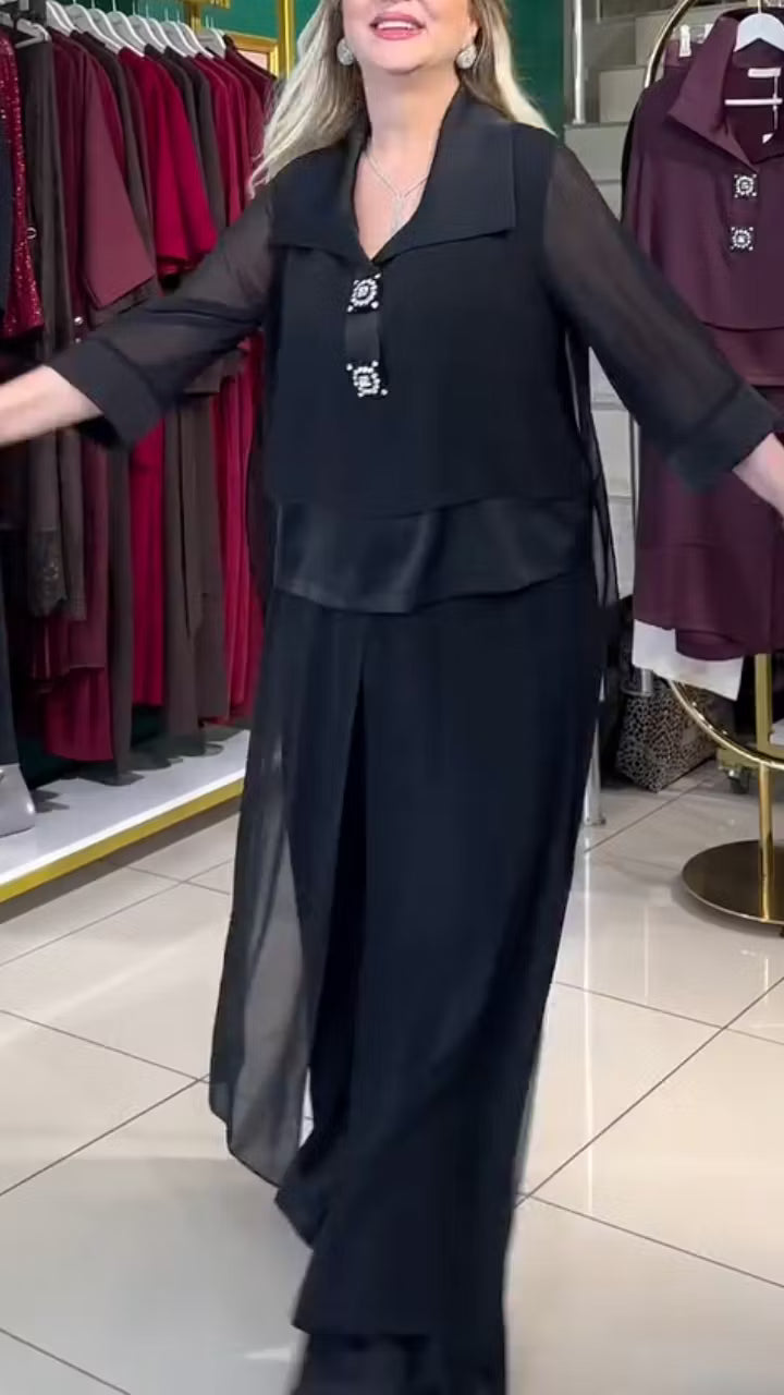 Coordinato 2 pezzi Claudette - in cotone e viscosa 🥰🖤