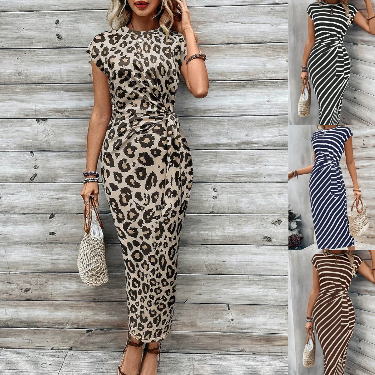 Elegante abito da donna con cintura in vita