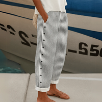 Pantaloni a righe eleganti con bottoni