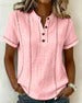Maglietta casual alla moda con scollo a V e bottoni