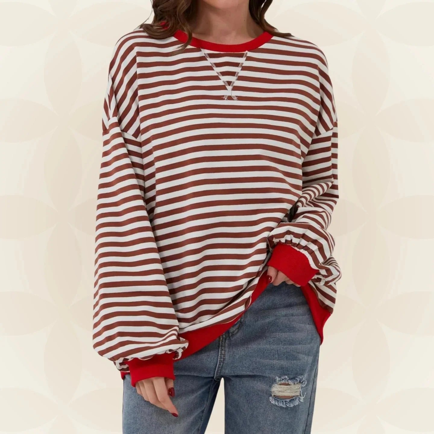 MAGLIONE CASUAL A RIGHE CHIARE