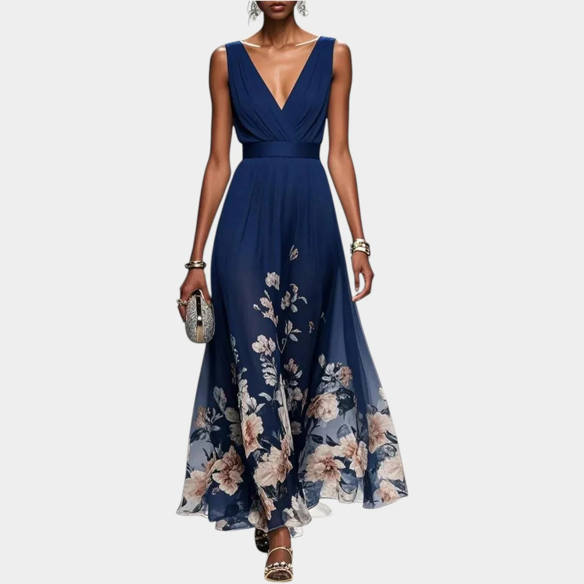 Elegante abito lungo a fantasia floreale💐