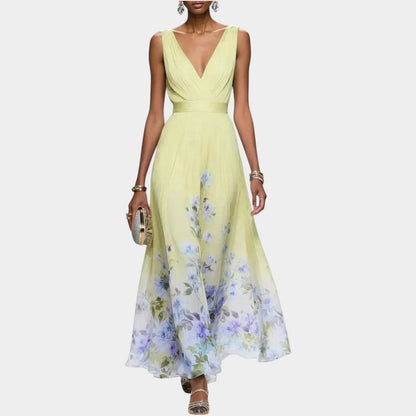 Elegante abito lungo a fantasia floreale💐