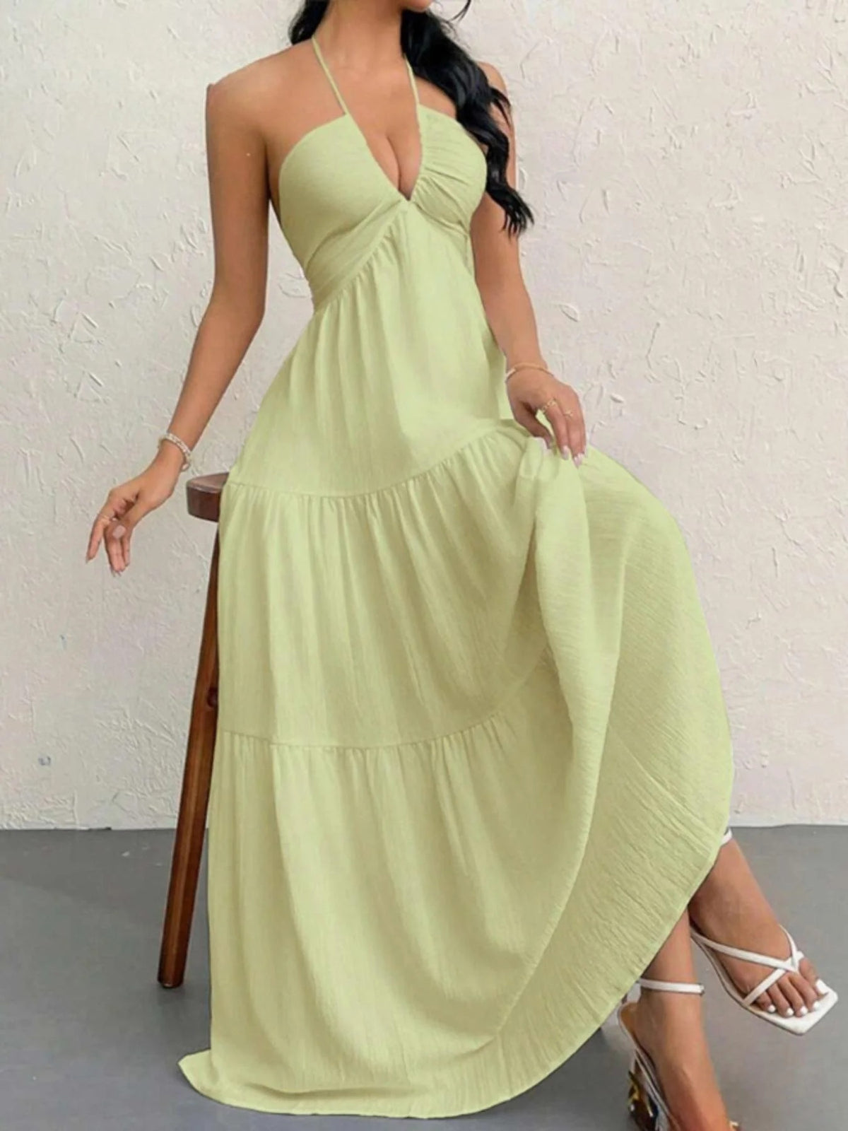 🐚 Abito estivo senza maniche a trapezio 🌿 – Eleganza leggera e comfort senza pieghe ✨