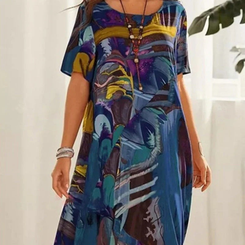 Elegante abito in seta di gelso "Brezza tropicale"