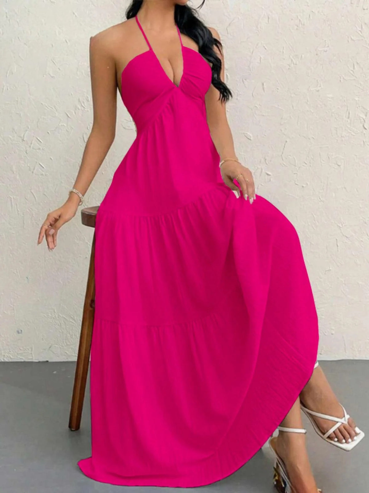 🐚 Abito estivo senza maniche a trapezio 🌿 – Eleganza leggera e comfort senza pieghe ✨