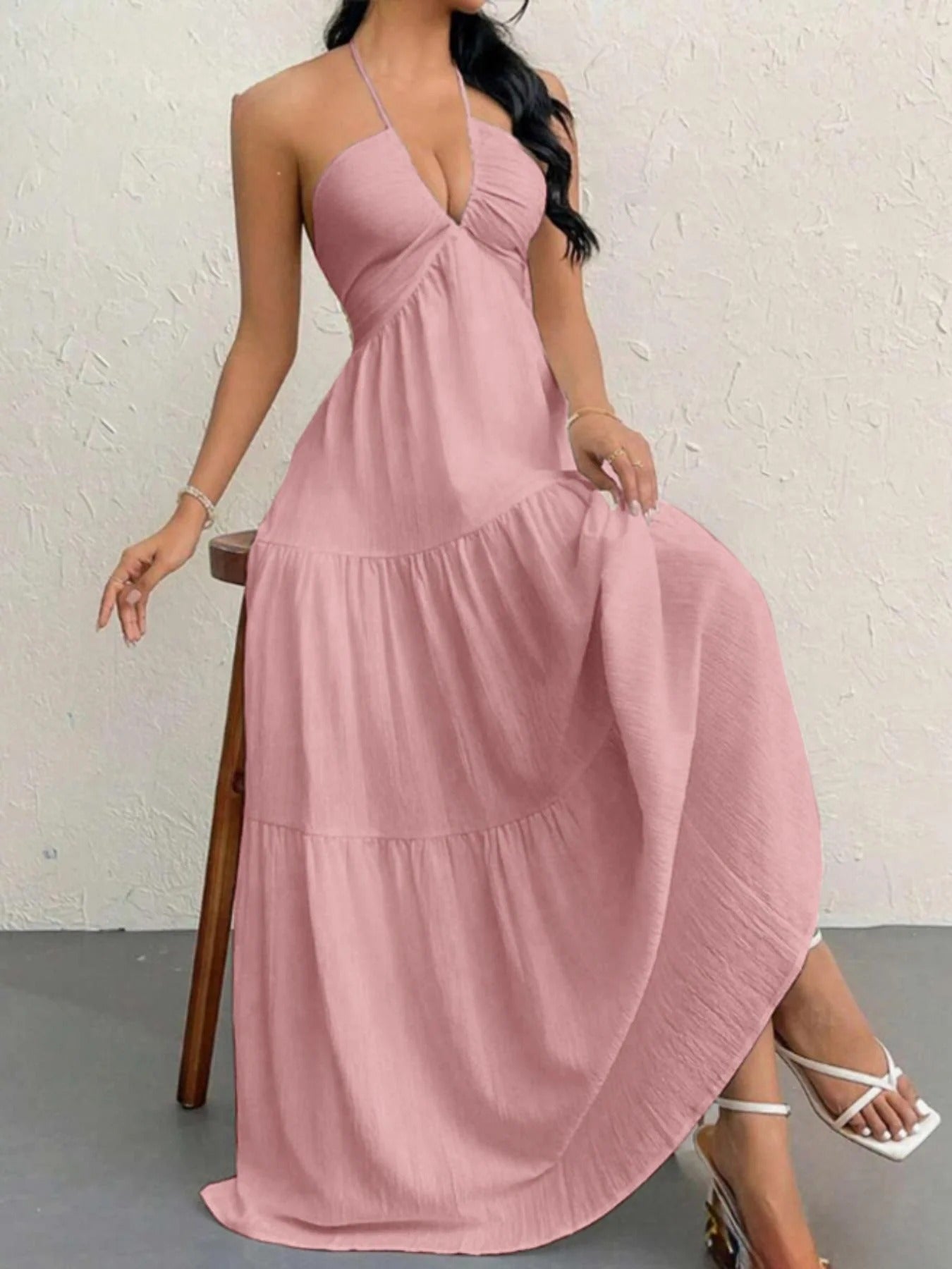 🐚 Abito estivo senza maniche a trapezio 🌿 – Eleganza leggera e comfort senza pieghe ✨