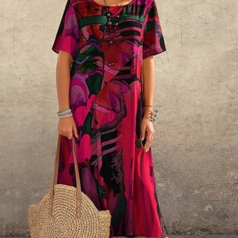 Elegante abito in seta di gelso "Brezza tropicale"