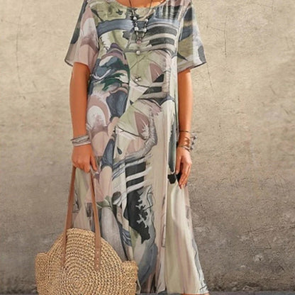 Elegante abito in seta di gelso "Brezza tropicale"