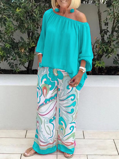 completo top + pantaloni in cotone (morbidezza avvolgente)
