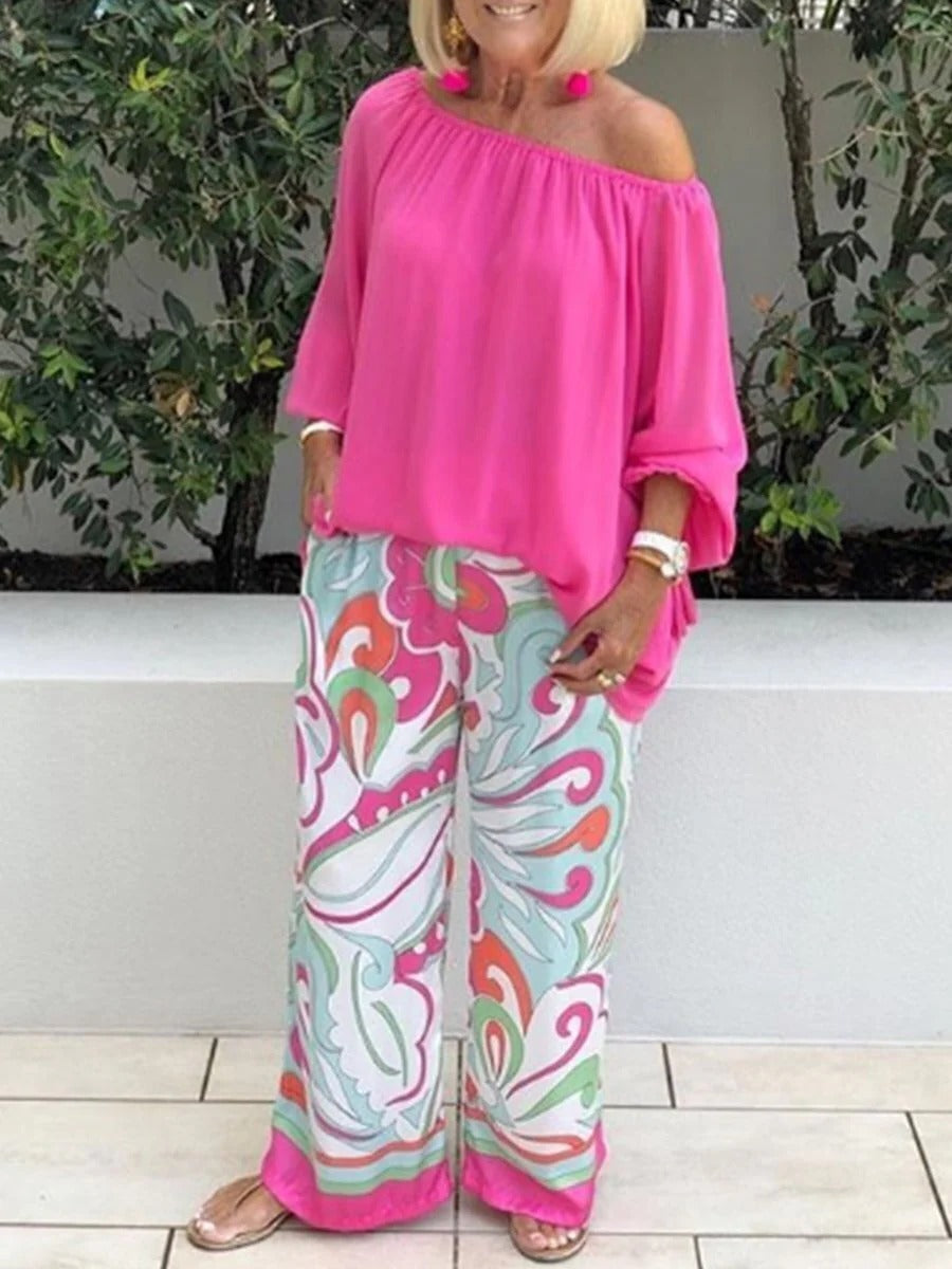 completo top + pantaloni in cotone (morbidezza avvolgente)