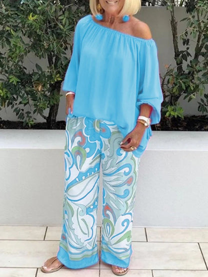 completo top + pantaloni in cotone (morbidezza avvolgente)