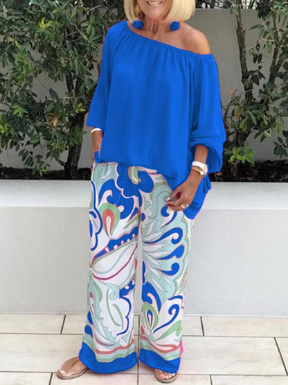 completo top + pantaloni in cotone (morbidezza avvolgente)