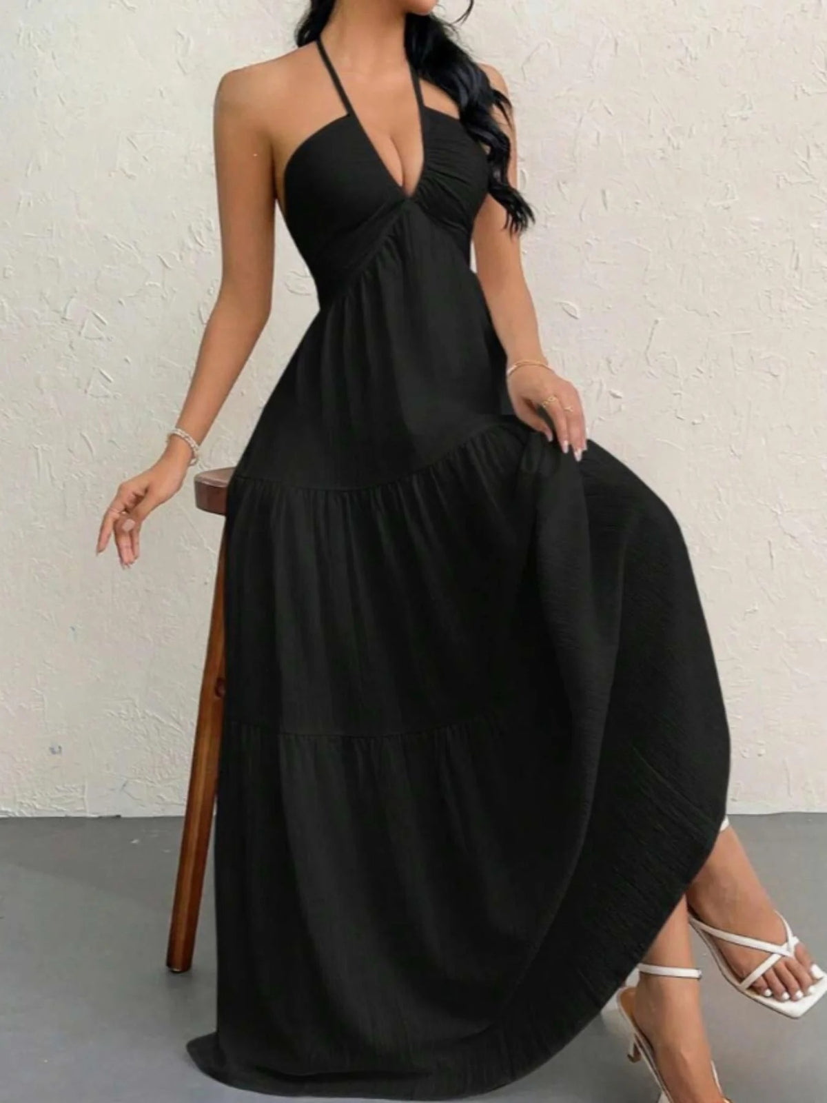 🐚 Abito estivo senza maniche a trapezio 🌿 – Eleganza leggera e comfort senza pieghe ✨